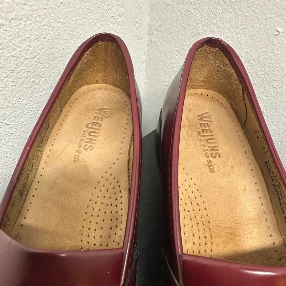 GH Bass & Co Weejuns Fringe Horsebit Loafers Dress Shoes Women’s 9.5 Burgundy - Picture 9 of 12